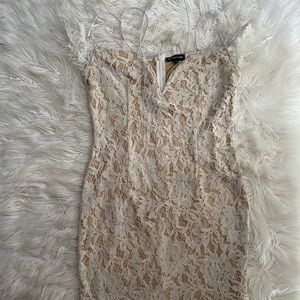 White lace short dress off shoulder